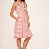 Pink Stripe Swing Dress