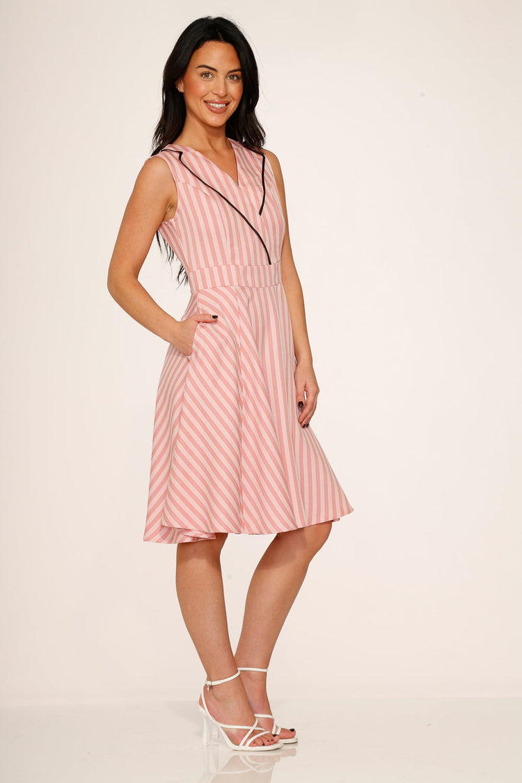 Pink Stripe Swing Dress