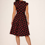 Black & Pink Polka Dot Swing Dress