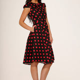 Black & Pink Polka Dot Swing Dress