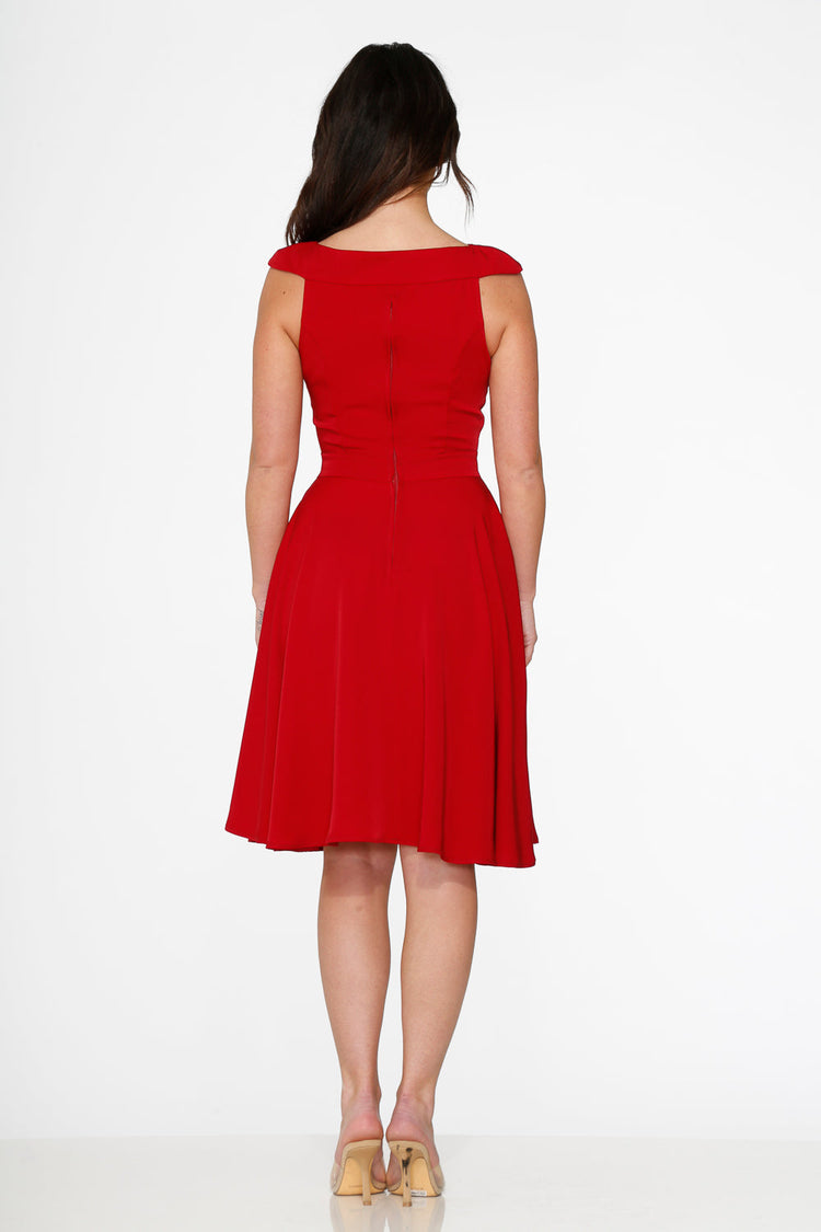 Red Occasional Swing Dress