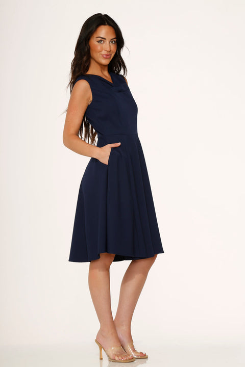 Navy Blue Swing Dress