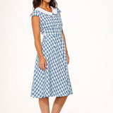 Blue Checker Swing Dress