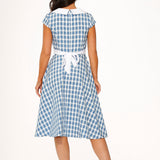 Blue Checker Swing Dress