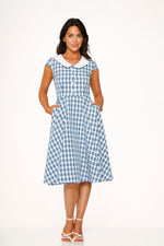 Blue Checker Swing Dress