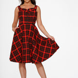 Red Plaid Swing Dress