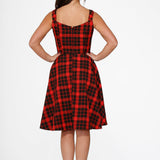 Red Plaid Swing Dress