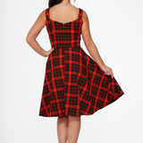 Red Plaid Swing Dress