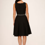 Black with Pin Stripe Detail Swing Dress