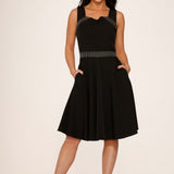 Black with Pin Stripe Detail Swing Dress