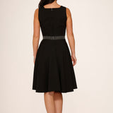 Black with Pin Stripe Detail Swing Dress
