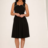 Black with Pin Stripe Detail Swing Dress