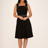 Black with Pin Stripe Detail Swing Dress