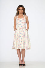 White Candy Dot Halter Swing Dress