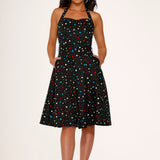Black Candy Halter Swing Dress
