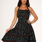 Black Candy Halter Swing Dress