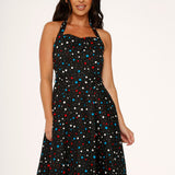 Black Candy Halter Swing Dress