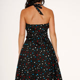 Black Candy Halter Swing Dress