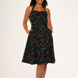 Black Candy Halter Swing Dress
