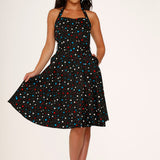 Black Candy Halter Swing Dress