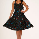 Black Candy Halter Swing Dress
