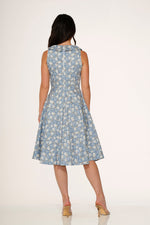 Blue Daisy Floral Swing Dress
