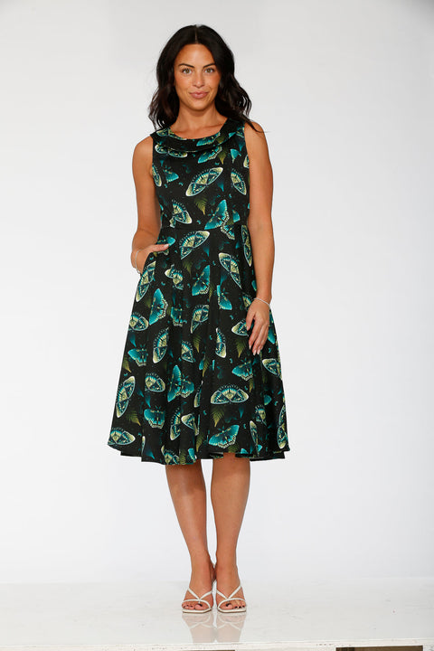 Dark and Mystical Butterfly Swing Dress