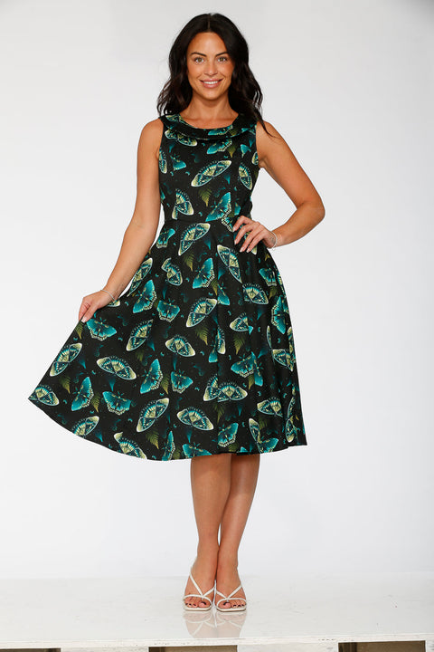 Dark and Mystical Butterfly Swing Dress