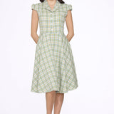 Green Plaid Swing Dress