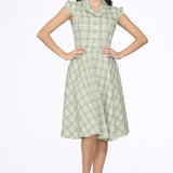 Green Plaid Swing Dress
