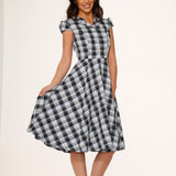 Blue Plaid Swing Dress
