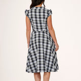 Blue Plaid Swing Dress