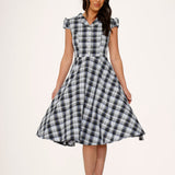 Blue Plaid Swing Dress