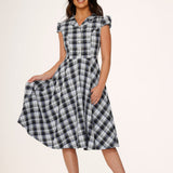 Blue Plaid Swing Dress