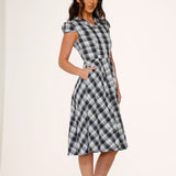 Blue Plaid Swing Dress