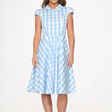 Blue Checkmate Swing Dress