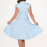 Blue Checkmate Swing Dress