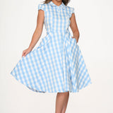 Blue Checkmate Swing Dress