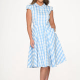 Blue Checkmate Swing Dress