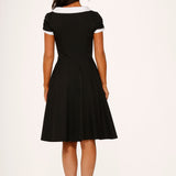 Black & White Keyhole Swing Dress