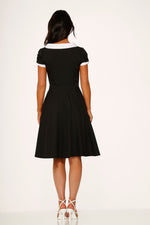Black & White Keyhole Swing Dress