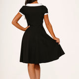 Black & White Keyhole Swing Dress