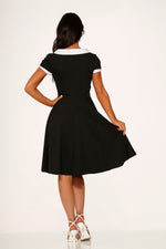 Black & White Keyhole Swing Dress