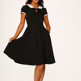 Black & White Keyhole Swing Dress