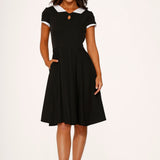 Black & White Keyhole Swing Dress