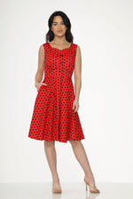 Red Black Polka Dot Swing Dress