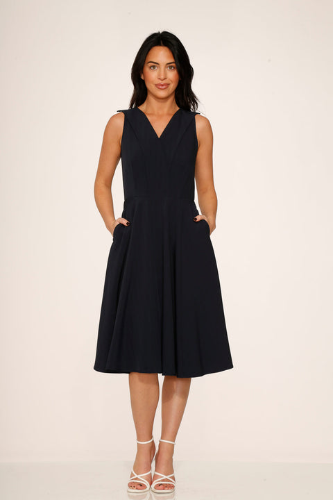 Navy Blue Swing Dress