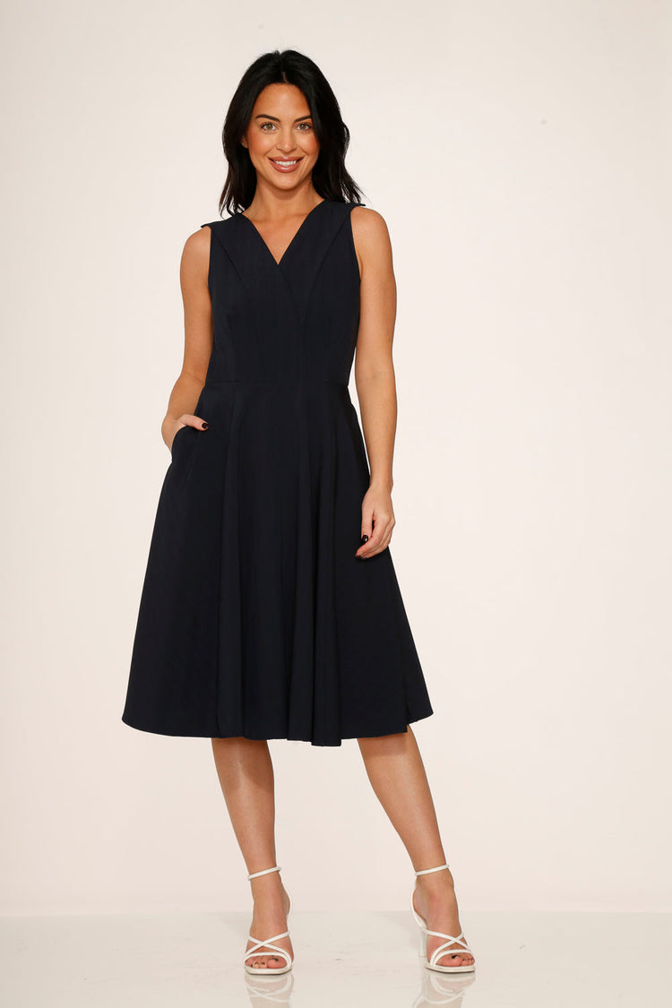 Navy Blue Swing Dress