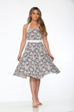 Zebra Halter Swing Dress