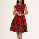 Red Plaid Swing Dress